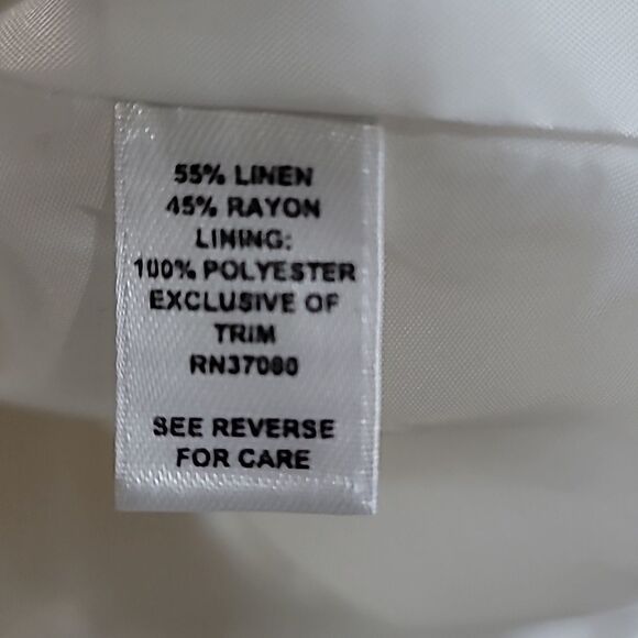 Cato Woman Suit Jacket Linen Blend Embroidery Ivory Cream Beige Size 22W - Picture 8 of 8